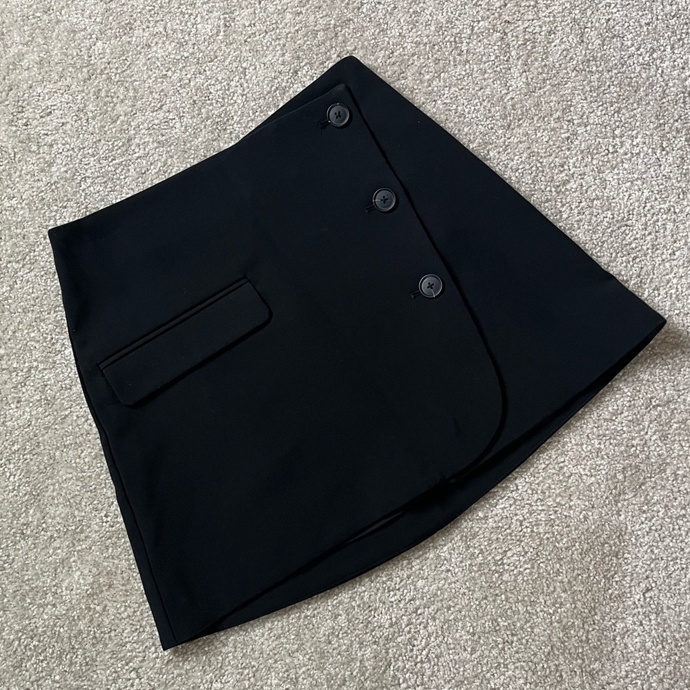 a new day Women’s Black Button-Front Suit Mini Skirt Size 4 NWT